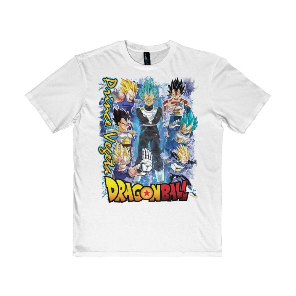 Vintage Style White DBZ Vegeta 90s Anime Tee